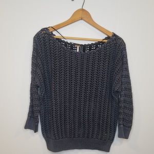 Free People Blue and Black sweater